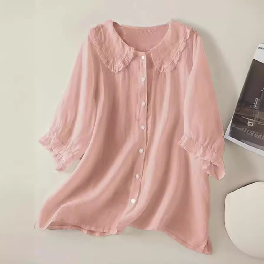 Women's Loose Shirt Design Cotton Linen Summer Clothing