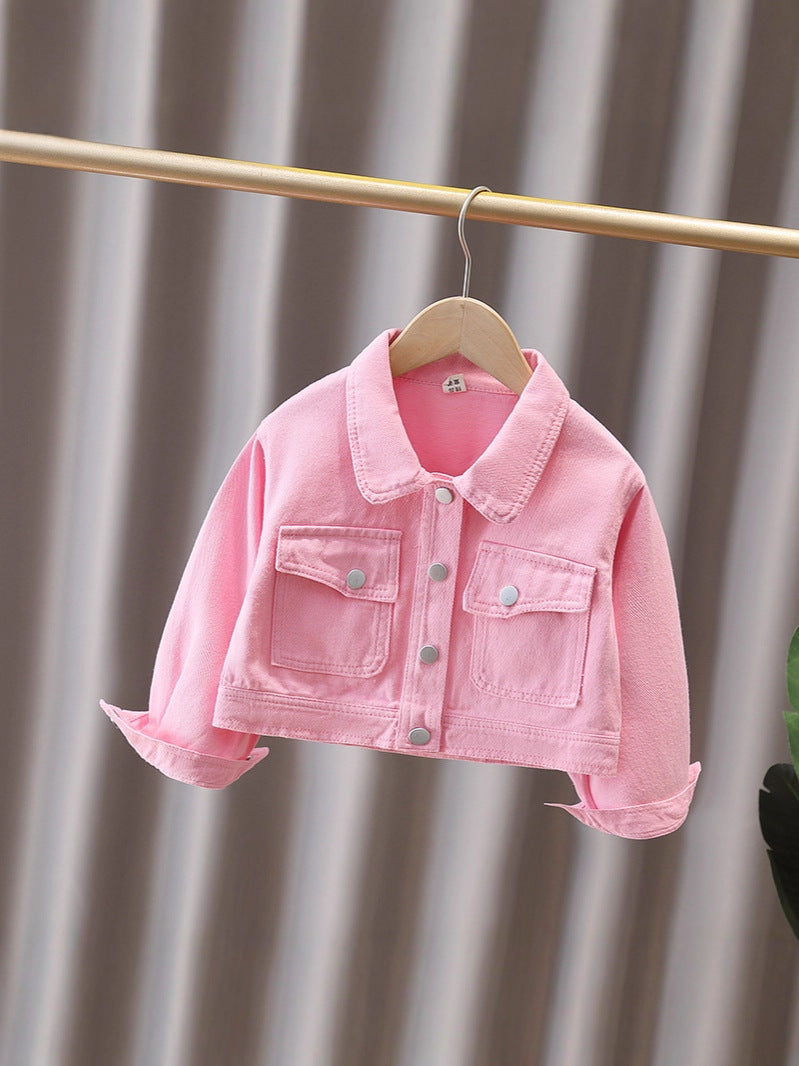 School Casual Denim Fashionable Jacket Straight Loose Children's Suit