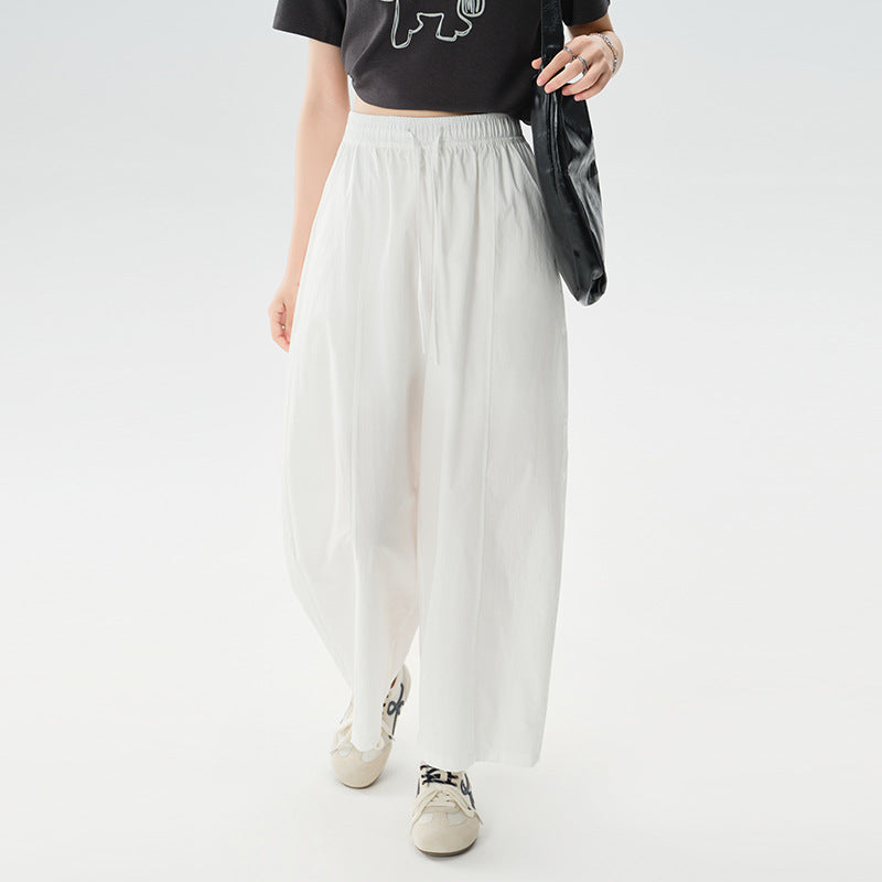 Women's Summer Thin Small Cropped Loose Idle Wide Casual Pants