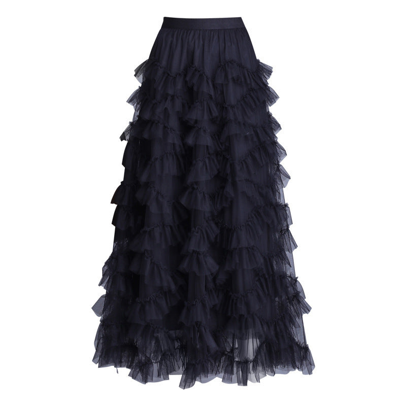 Women's Of Mesh Cake Dress Spring Puffy Long Large Skirt