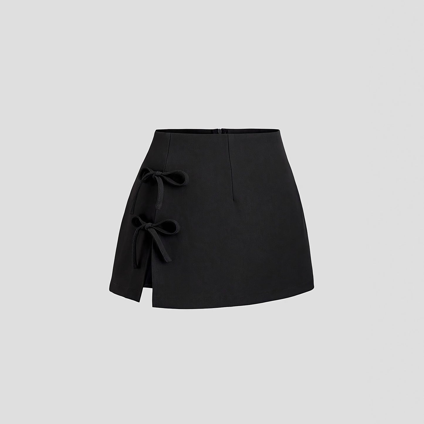 Bow Tie Sexy Slit Word Mini Skirt