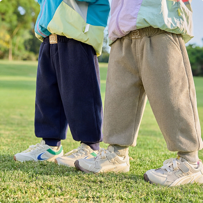 Fleece-lined Long Winter Clothes Trousers Loose Casual Children's Pants