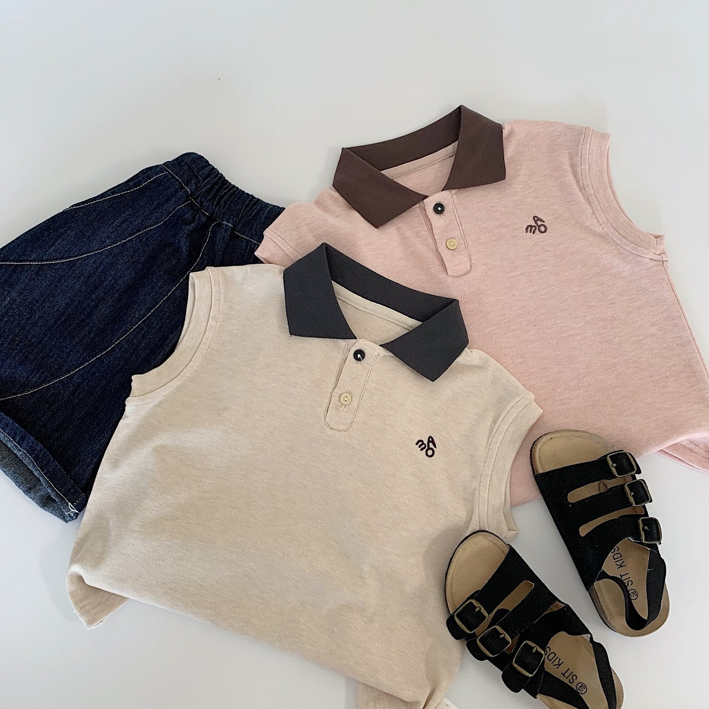 Children's Sleeveless Summer Solid Color Shirt Vest Children's T-shirt