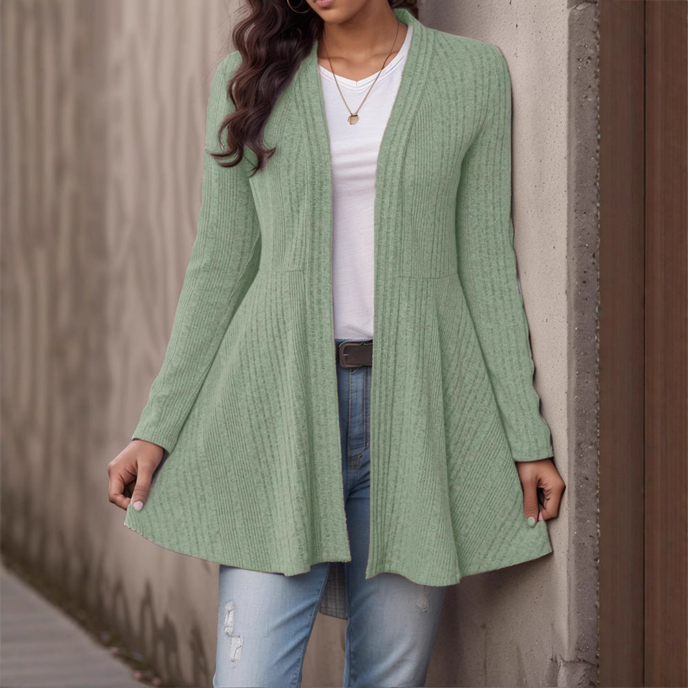 Beautiful Women's Sunken Stripe Brushed Casual Lace Shirt, Chiffon Shirt