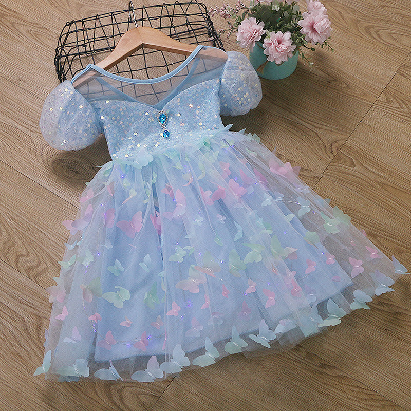 Western Style Skirt Pettiskirt Luminous Princess Children's Dress