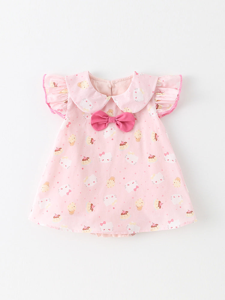 Summer Jumpsuit Born Western Style Cute Cat Romper Princess Hundred Jumpsuit, Climbing Suit