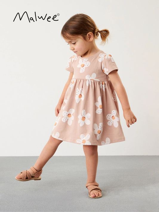 Children's Summer Casual Round Neck Cute Short Sleeve Fashionable Children's Dress