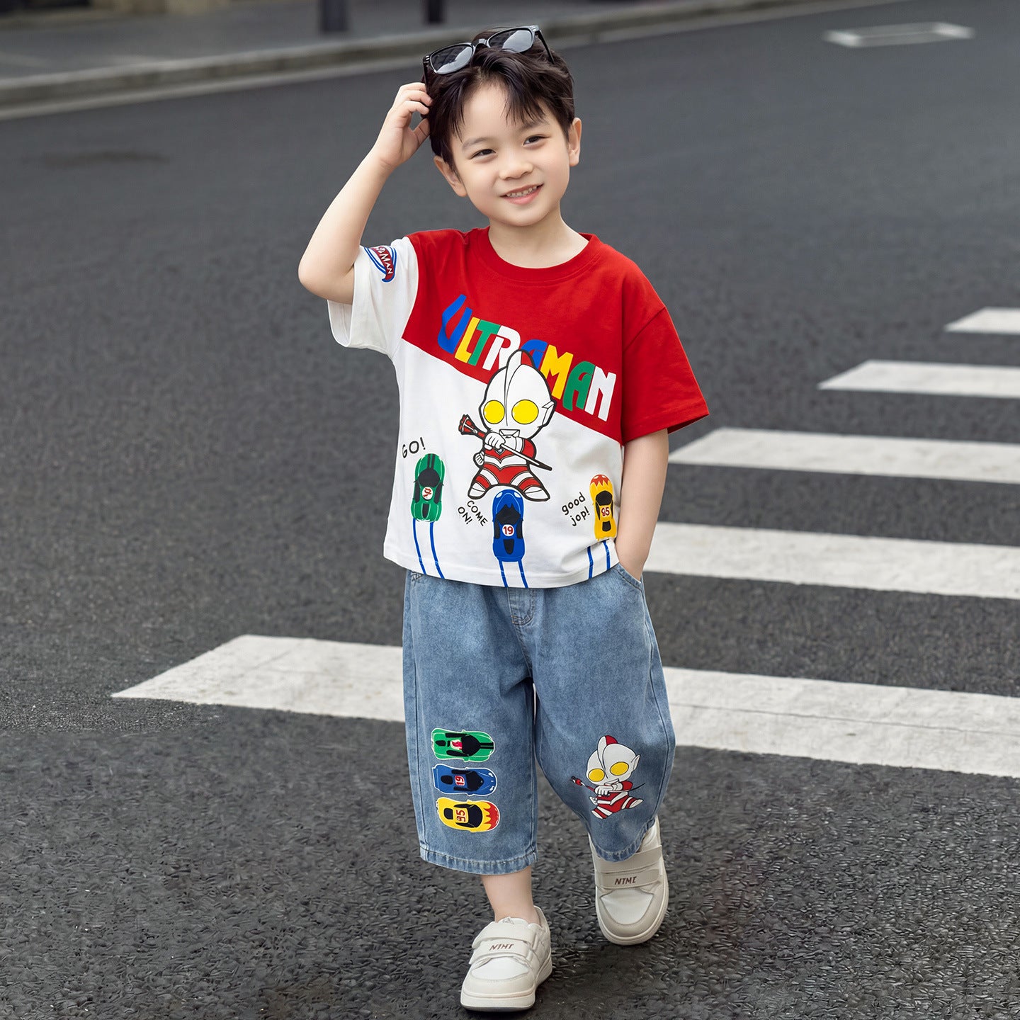 Clothes Summer Short Sleeve Fashion Pu Children's Suit