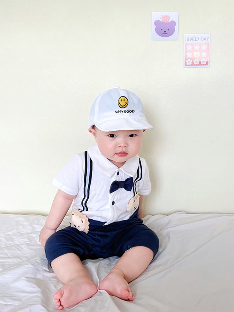 Dress Short Sleeved Romper Preppy Style Jumpsuit, Climbing Suit