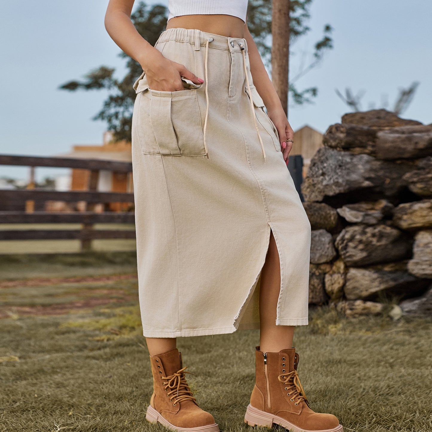 Innovative Women's Summer Washed Denim Split Skirts