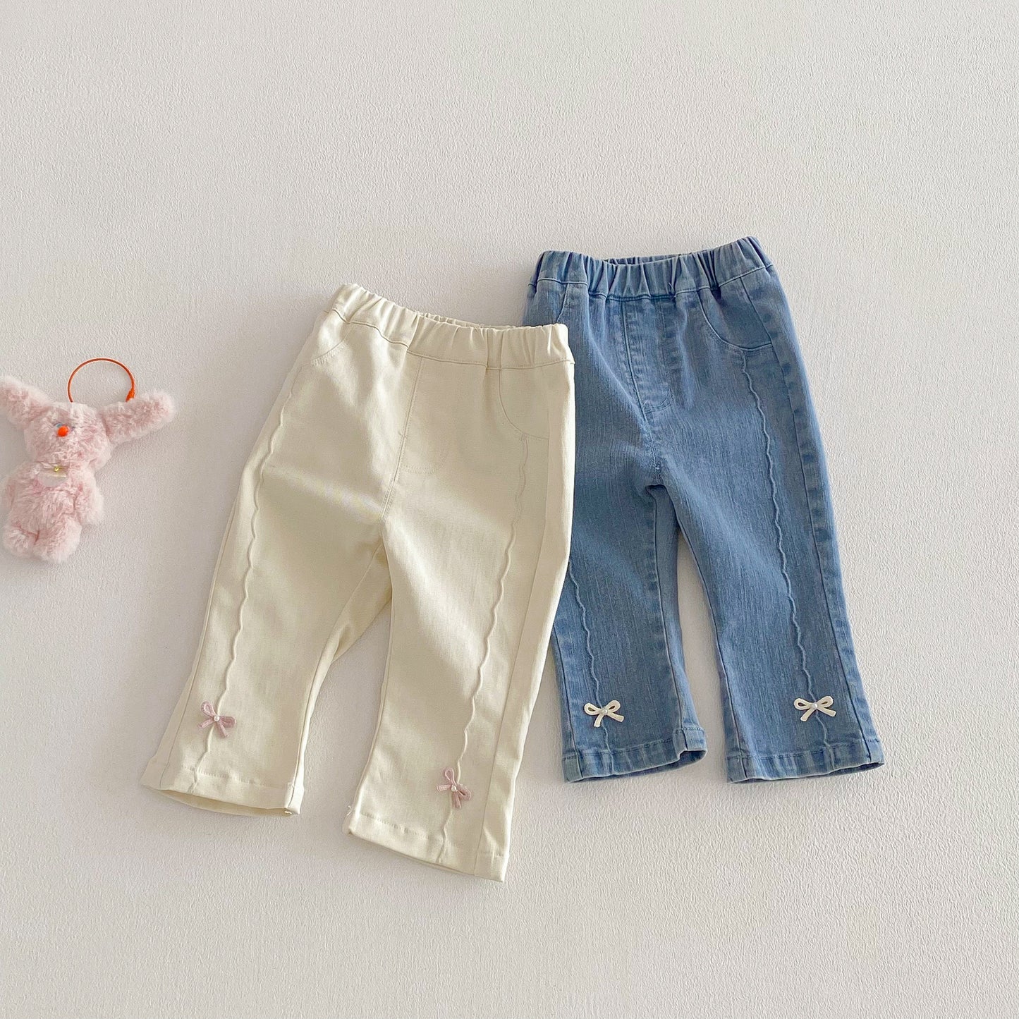 Children's Fashion Jeans Spring Western Style Korean Bow Children's Pants