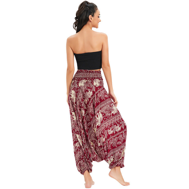 Clearance Male Female Couples Wear Elephant Loose Harem Casual Pants