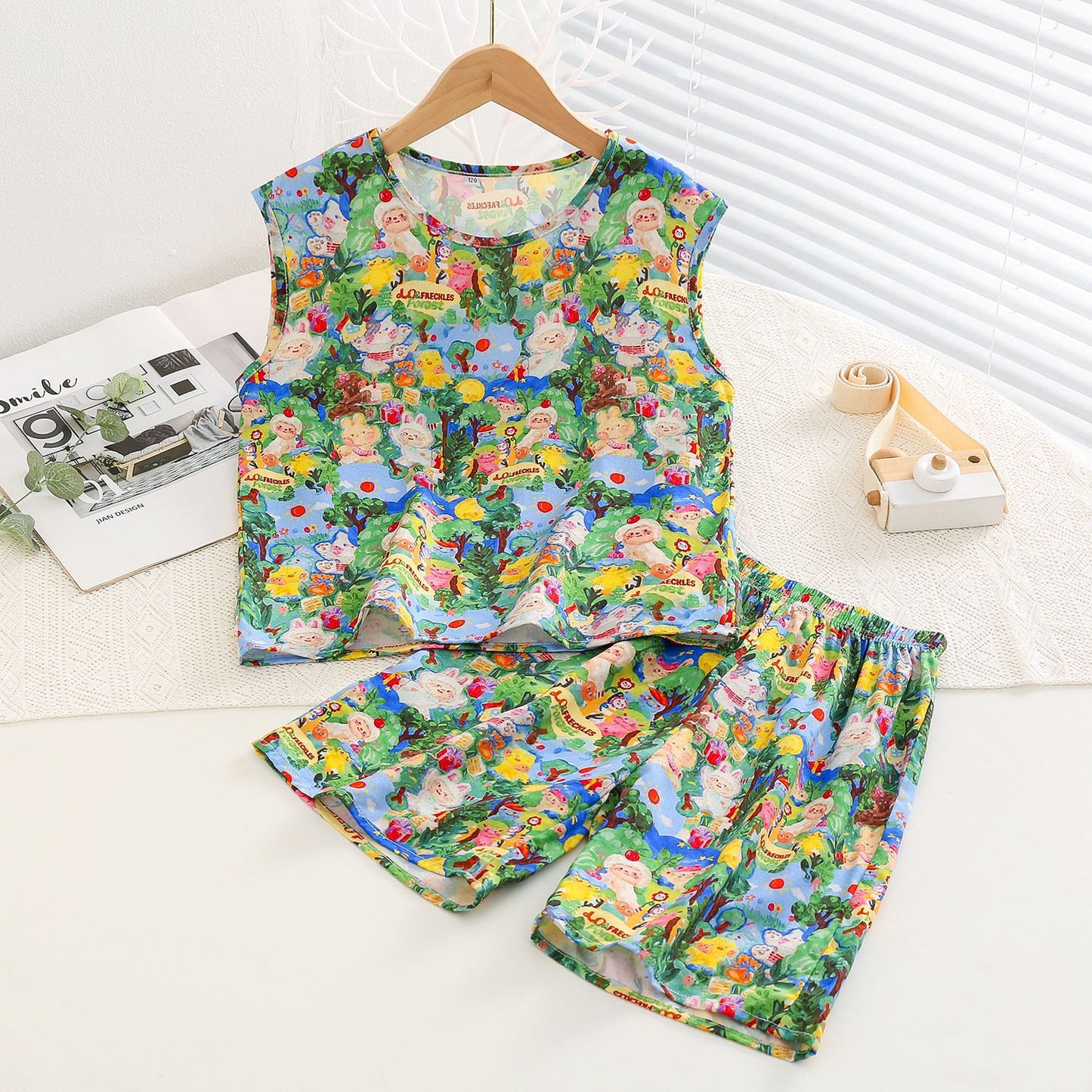 Children's Feeling Bourette Boys Thin Artificial Cotton Children's Suit