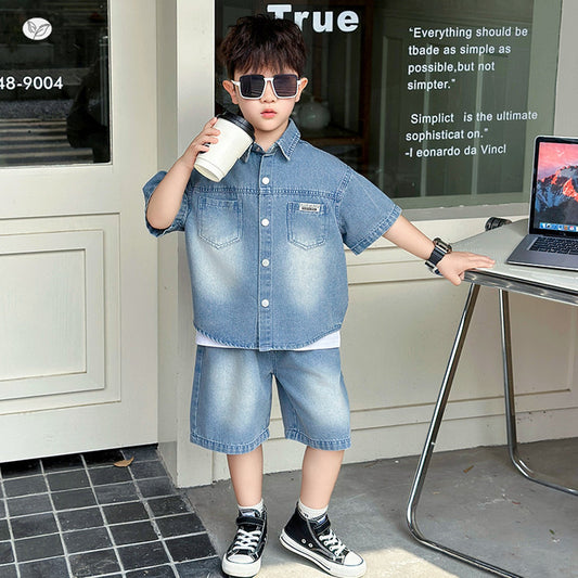 Children's Three-piece Summer Clothes Western Style Trendy Children's Suit