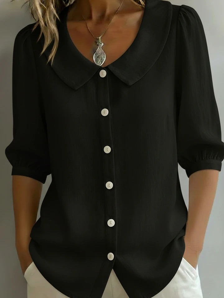 Women's Summer Solid Color Loose Sleeve Loose-fitting Tops