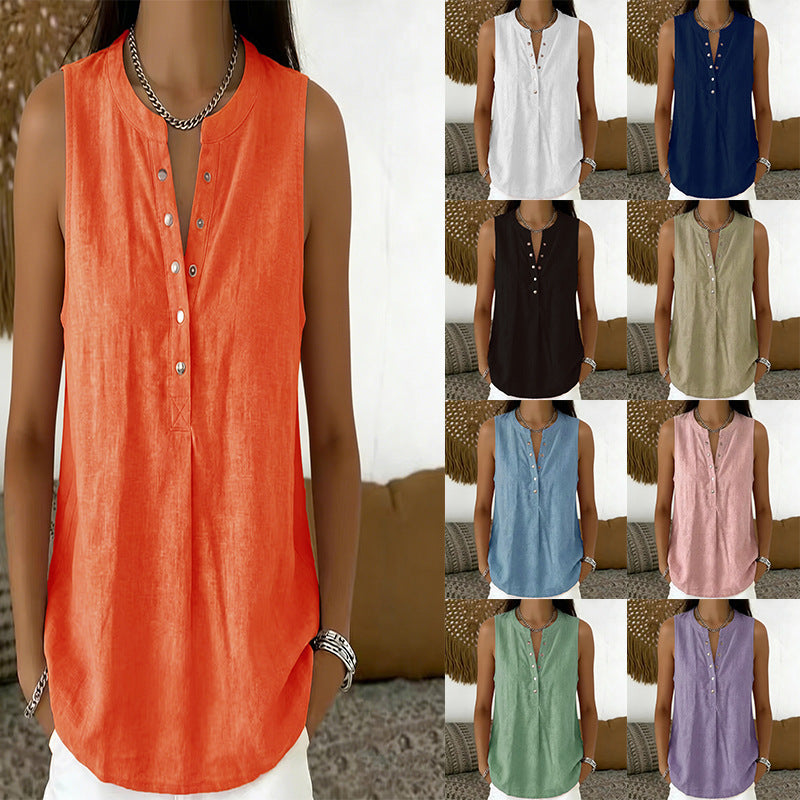 Women's Summer Loose Comfortable Sleeveless Solid Color Small Vest/suspenders/tube Top