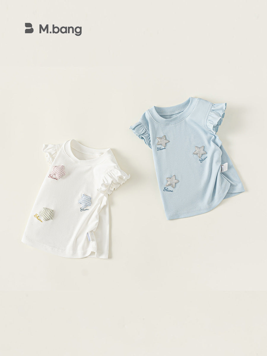 Children's Summer Flying Sleeve Western Style Tops Children's T-shirt