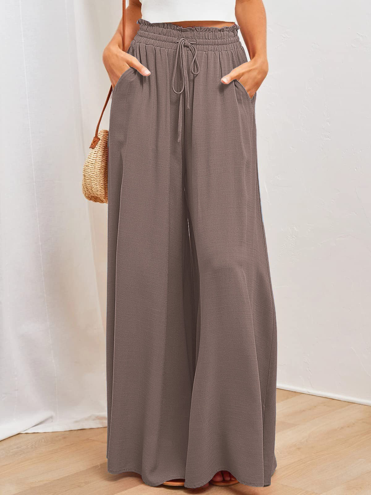 Women's Wide Leg Loose Fashionable Trousers Casual Pants