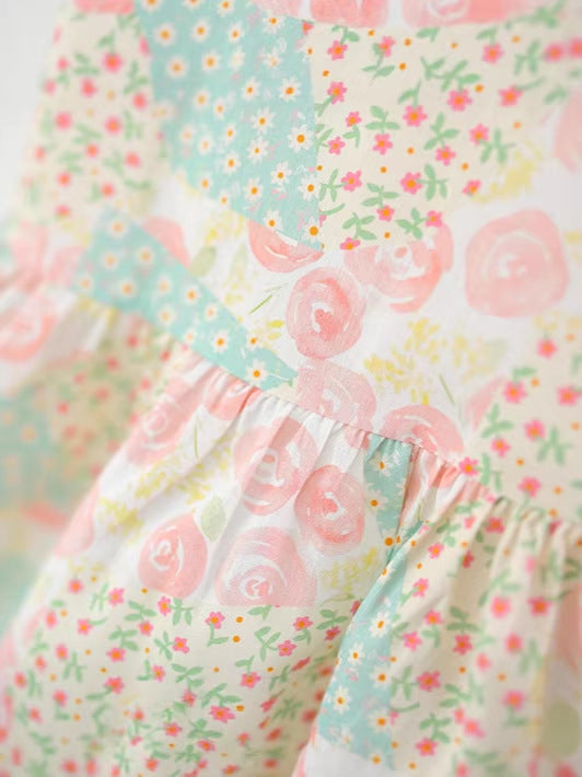 Children's Green Contrast Color Small Fresh Princess Children's Dress