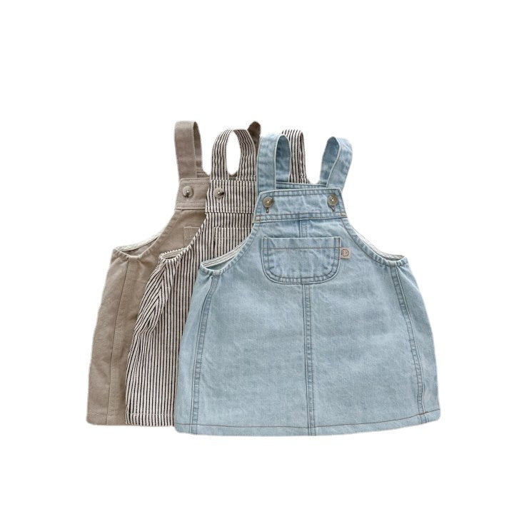 Children's Suspenders Skirt Spring Cute Denim Children's Dress