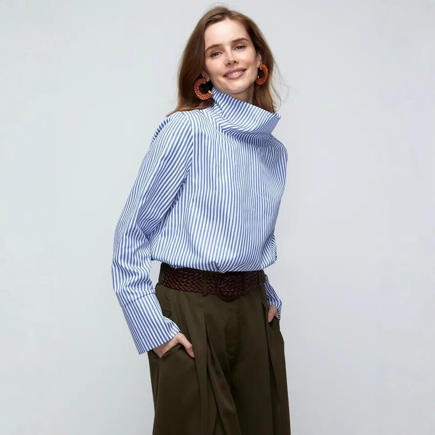 Casual Thin Long Sleeve Lapel Single Breasted Blouse