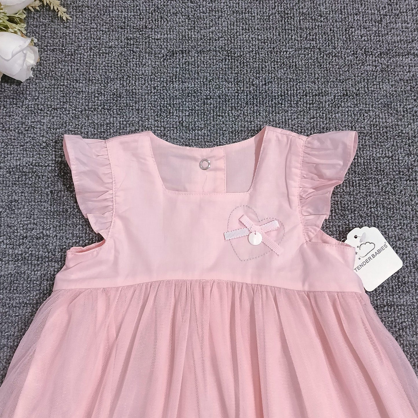 Original Pink Mesh Short-sleeved Summer Princess Children's Dress