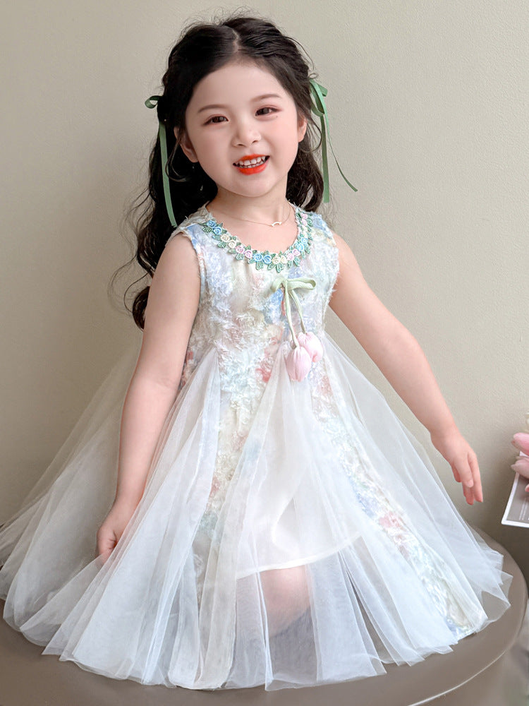 Children's Clothing Princess Skirt Vest Summer Sleeveless Chinese Children's Dress