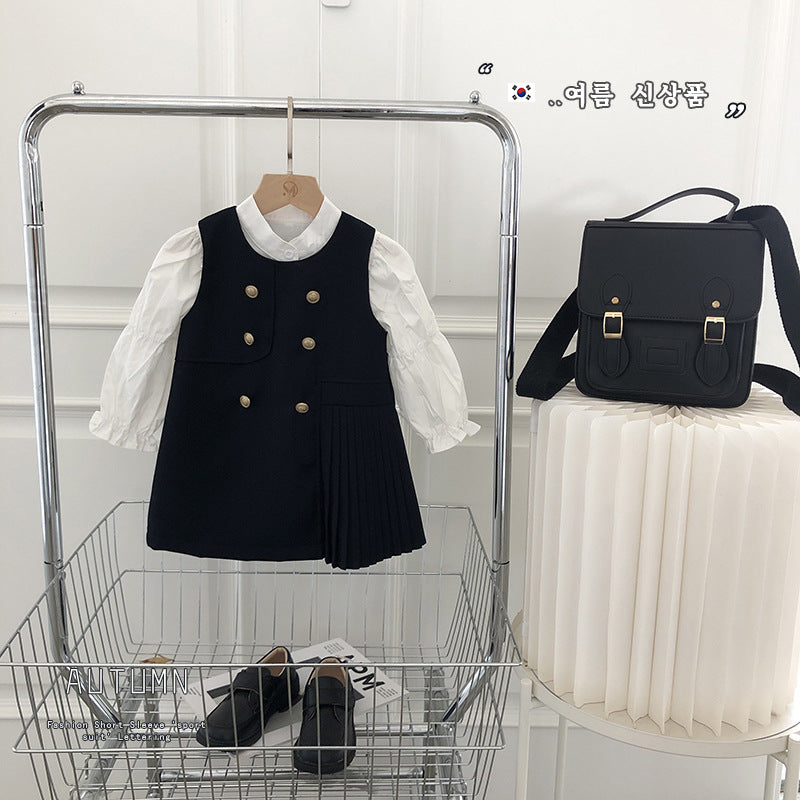 Children's Preppy Style Suit Sleeveless Vest Skirt Children's Dress
