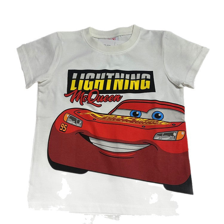 Children's Car Luba Er Short Sleeve Water Paste Children's T-shirt