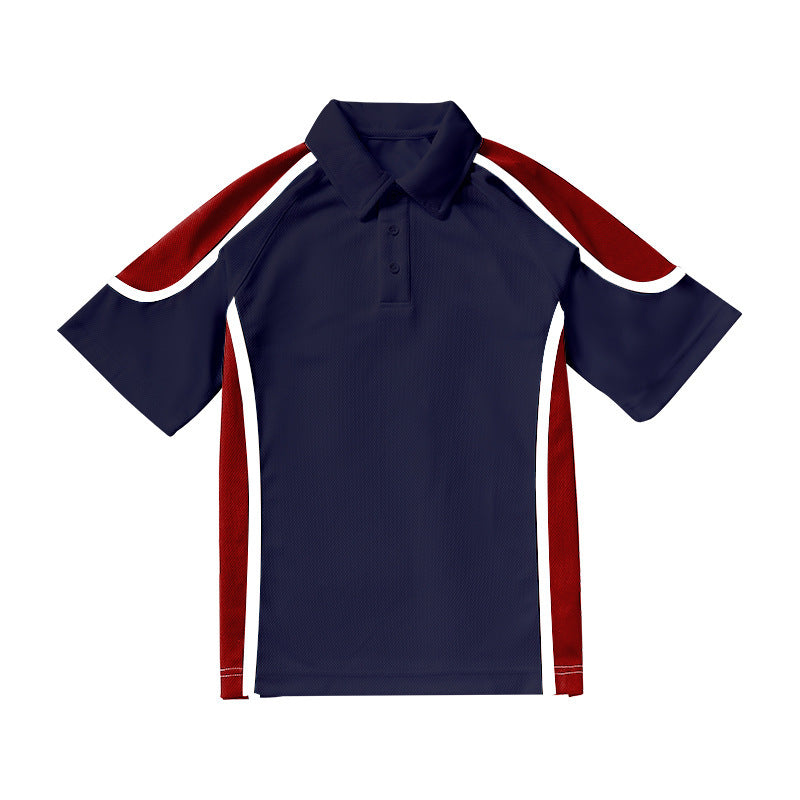 Children's School Junior High Uniform Boys Summer Bird Eye Short Sleeve Children's T-shirt