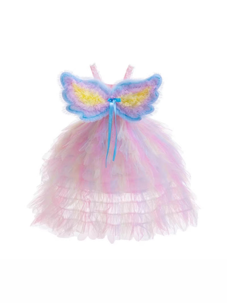 Children's Princess Summer Wings Cake Camisole Gown Children's Dress
