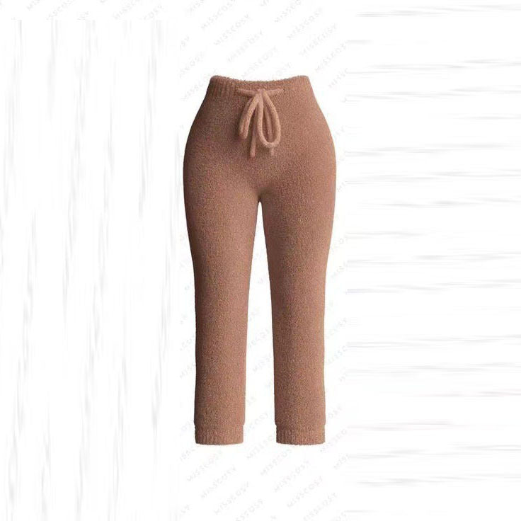 Knitted Plush Long Sleeve Set Three-piece Fashion Casual Suit