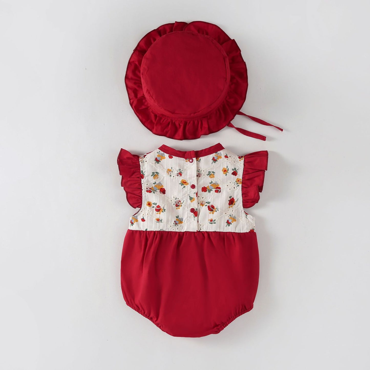 Full Moon Flower Short Sleeve Suspenders Jumpsuit, Climbing Suit