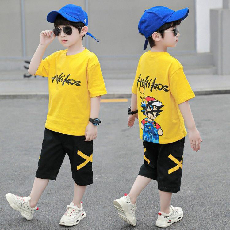 Children's Boy's Clothing Western Style Summer Wear Medium Big Children's Suit