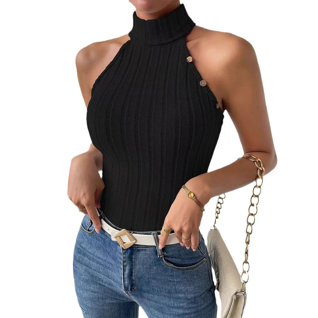 Women's Fashion Shirt Summer Sleeveless Slimming Tight Small Vest/suspenders/tube Top