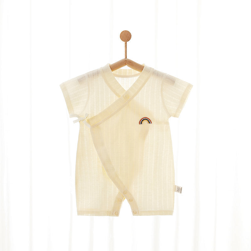 Thin Gown Cotton Jumpsuit Romper Four Sleeping Air Conditioning Pure Jumpsuit, Climbing Suit