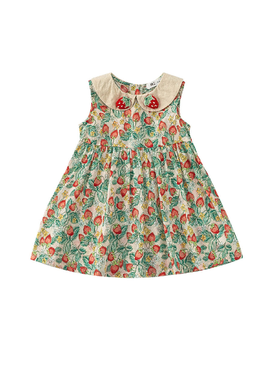 Children's Princess Pastoral Style Strawberry Summer Korean Children's Dress