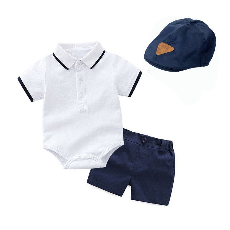 Slouchy Boy Shirt Romper Hat Clothing Jumpsuit, Climbing Suit