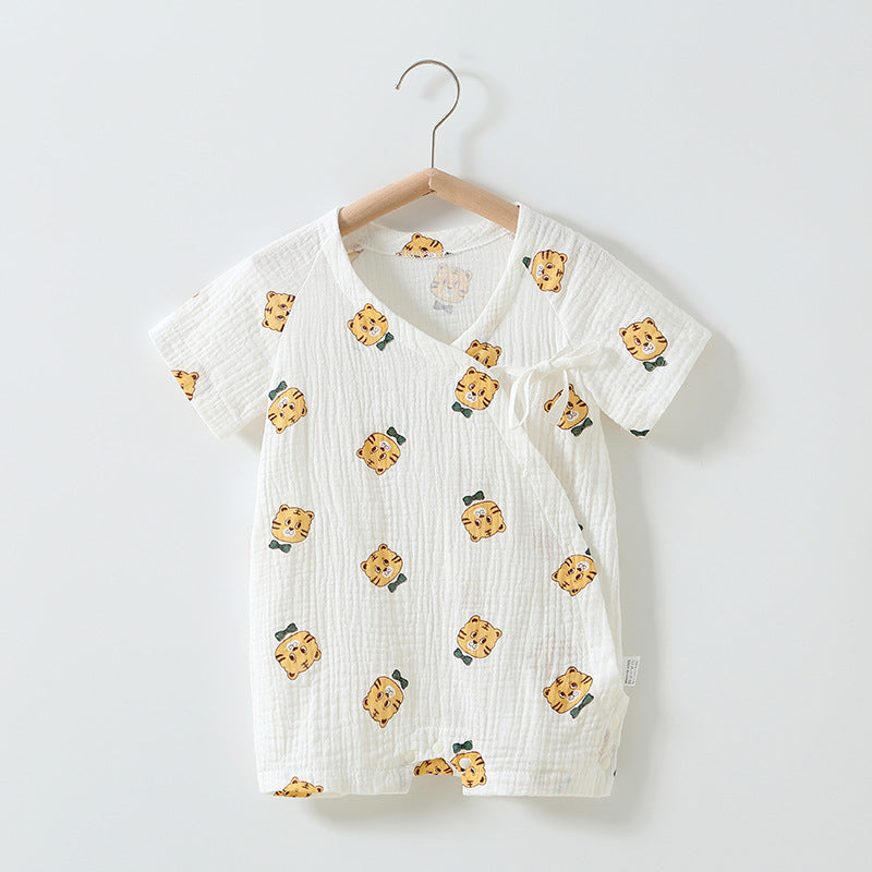 Women's & Men's Short Sleeve Jumpsuit Summer Triangle Rompers Romper Cotton Jumpsuit, Climbing Suit