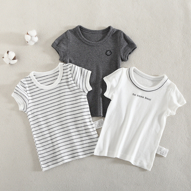 Children's 2 Packs Starting From Summer Clothing Boys Infant White Short Children's T-shirt