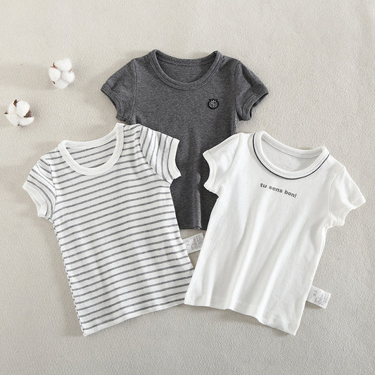 Children's 2 Packs Starting From Summer Clothing Boys Infant White Short Children's T-shirt