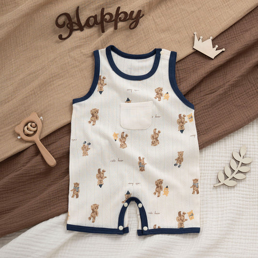 Summer Cooling Sense Born Short Sleeve Rompers Indoor Outdoor Romper Jumpsuit, Climbing Suit