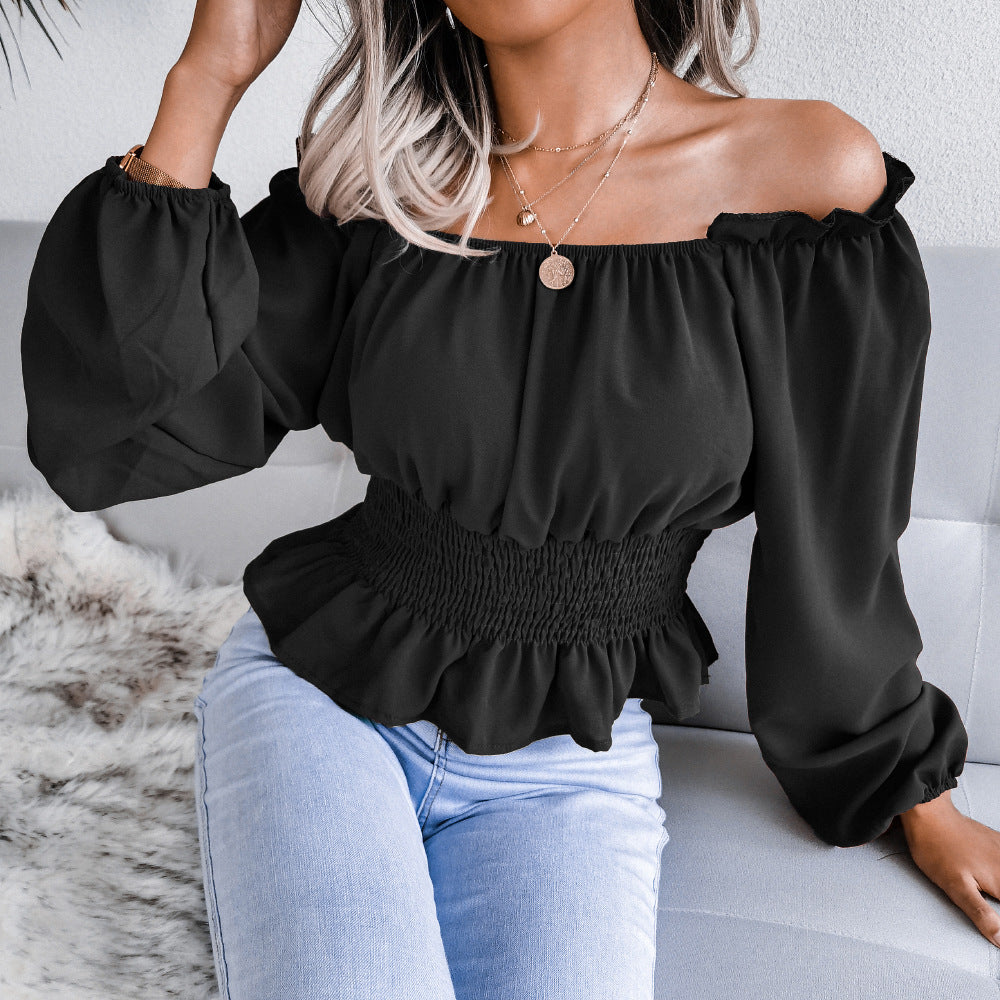 Women's Style Sexy Hem Ruffled Chiffon Tops
