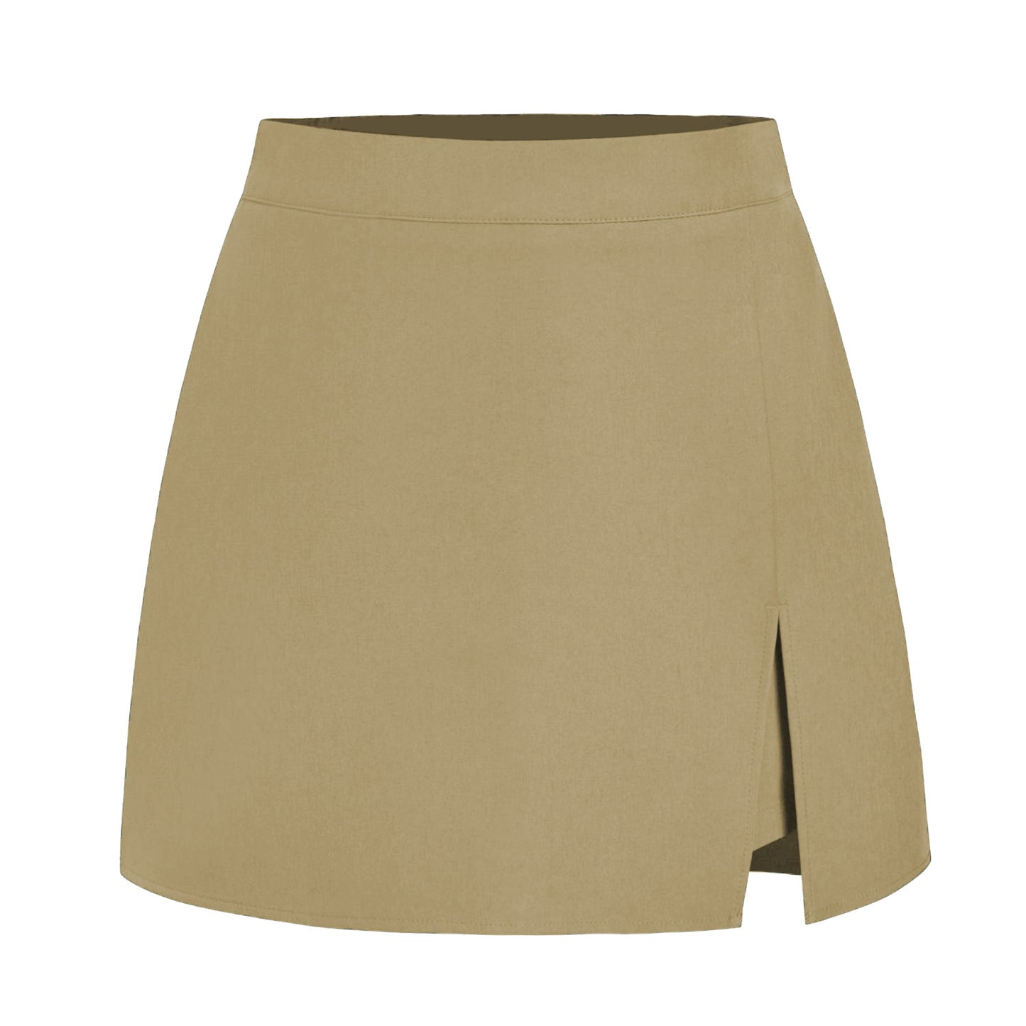 Women's High Waist Slit Quality Stretch Zipper Skirt