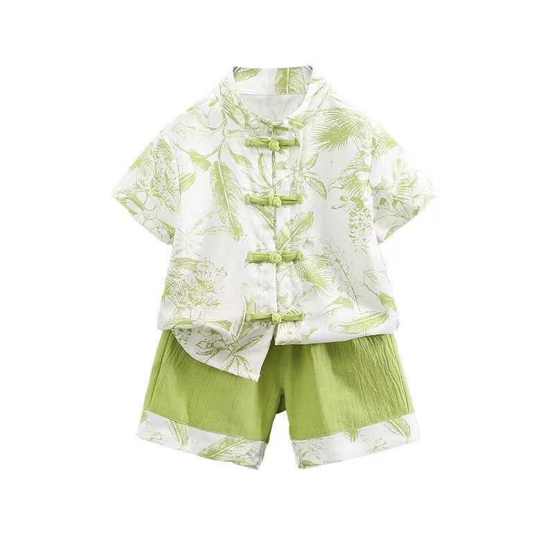 Han Chinese Clothing Suits Boy Summer Shorts Antique Style Handsome Children's Suit