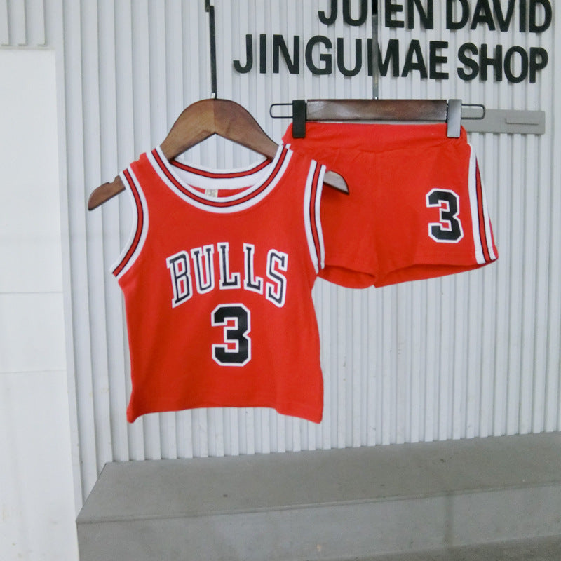 Children's Babies Trendy Leisure Sports Digital Basketball Children's Suit