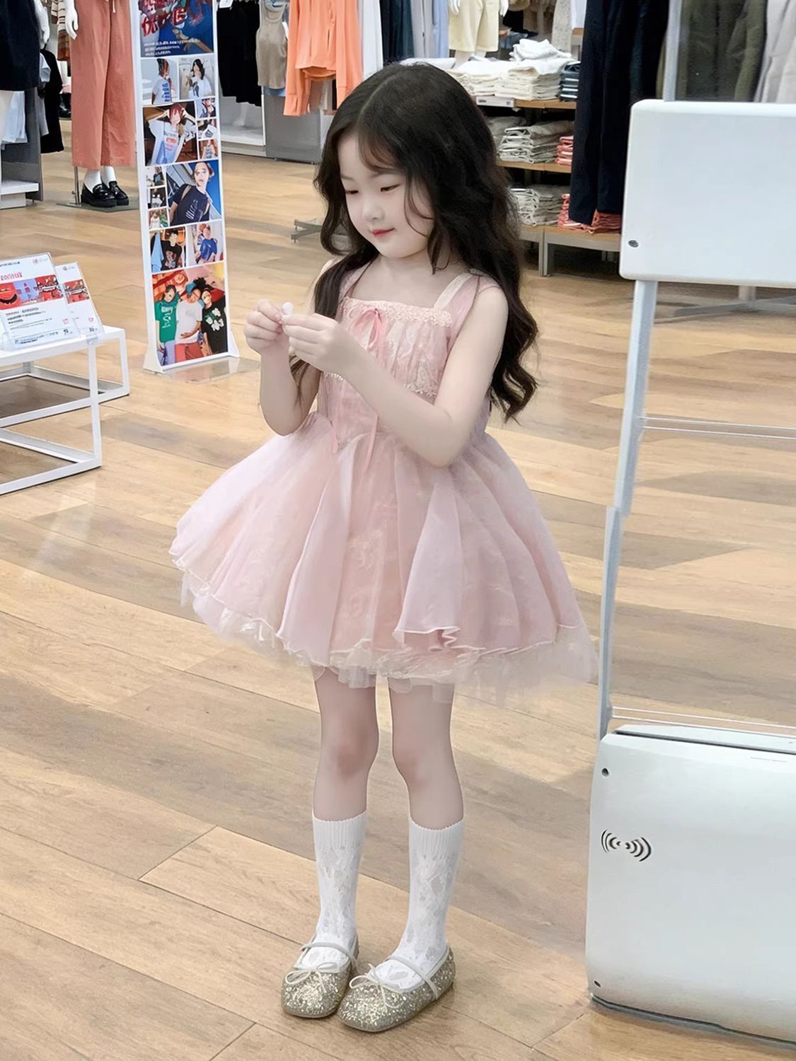 Children's Sling Lolita Dresses Summer Princess Mesh Pettiskirt One Year Children's Dress