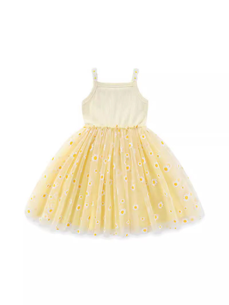 Summer Straps Tulle Skirt Little Daisy Children's Dress