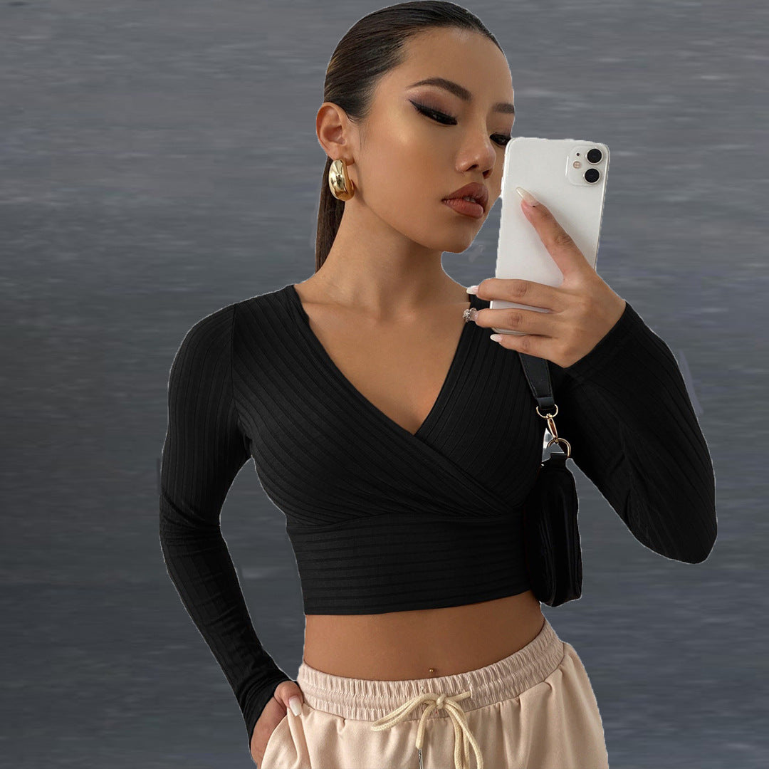Women's Color Sexy Commute Upper Clothes Long Women's T-shirt