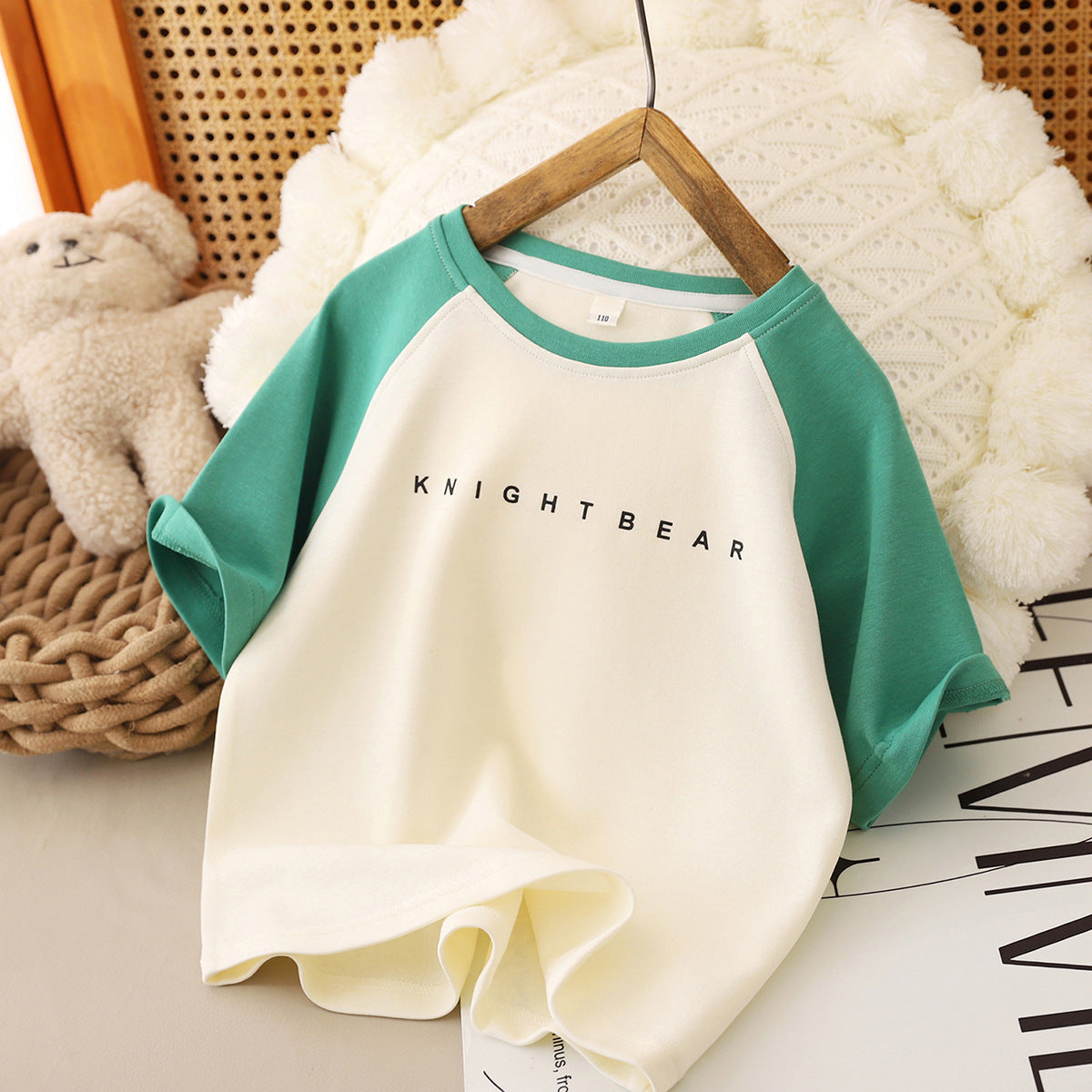 Children's Summer Short-sleeved Color Matching Half-sleeved Medium Children's T-shirt